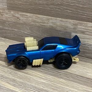 Fat daddy fireworks car Mattel Blue Racing Car with Black Wheels
